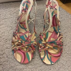 Vibrant Multicolor Strappy Heels